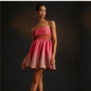 Vineet Bahl Elegant Ombre Strapless Dress